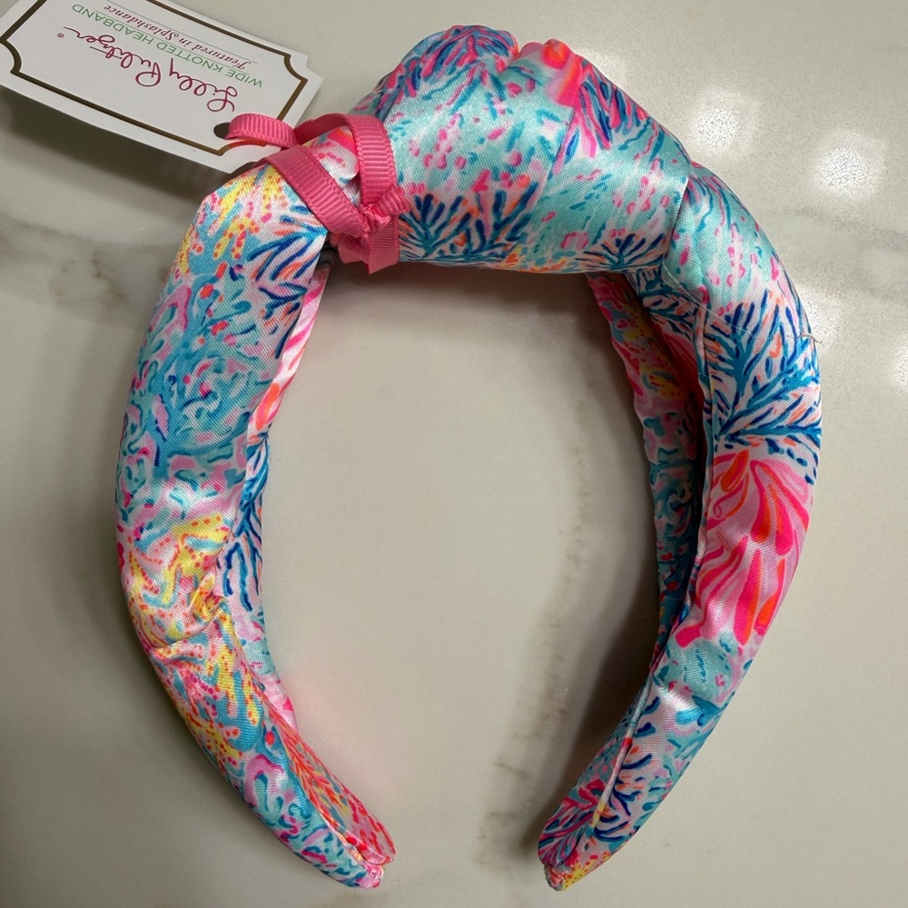 Lilly Pulitzer Pink and Blue Knotted Headband - Picture 3 of 4
